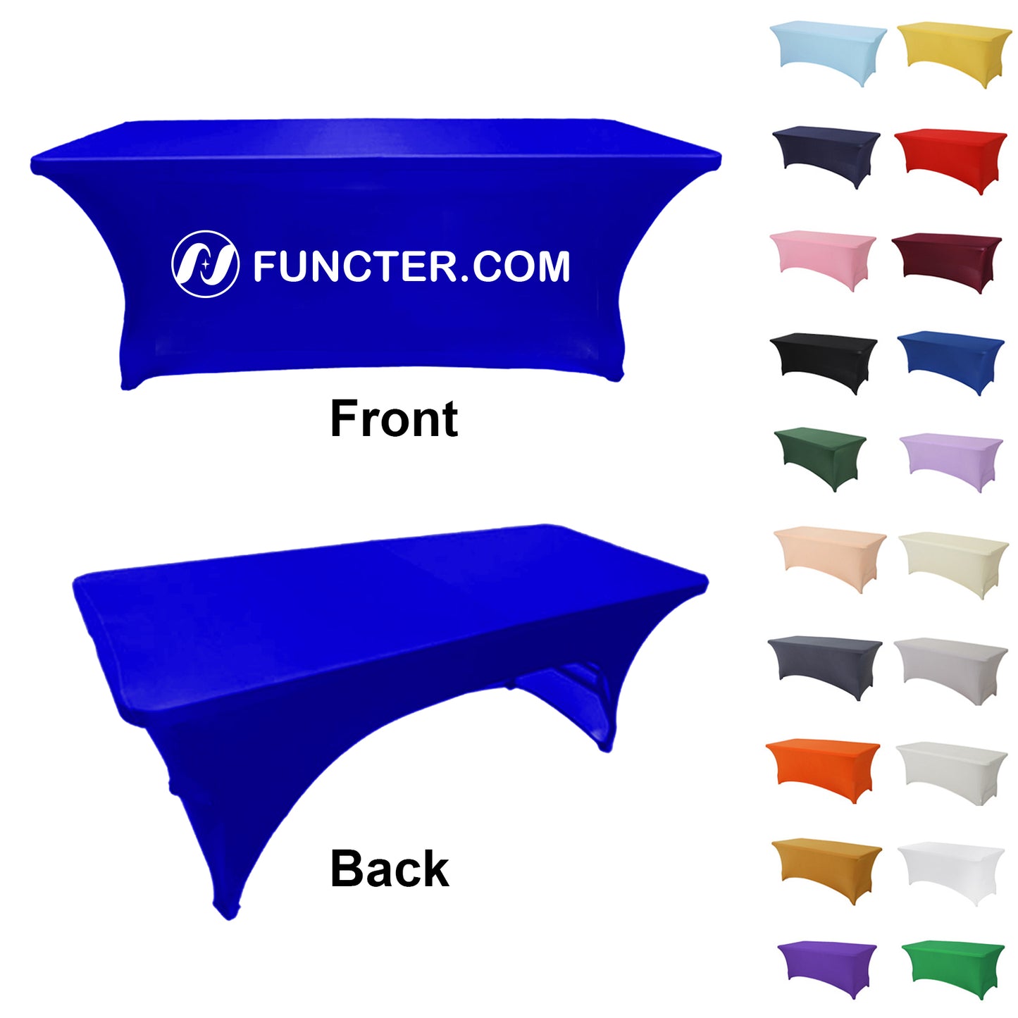 Custom Tablecloth 8' Full Color Dye Sublimation Stretch Fabric Fitted Table Covers