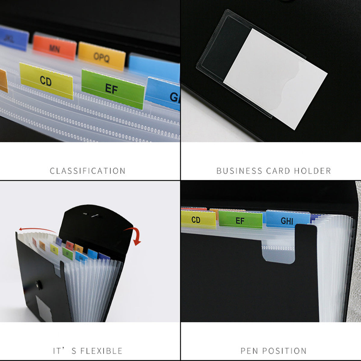 File Organizer 7 Pocket Expanding File Folder with Labels, Plastic Expandable File Folder