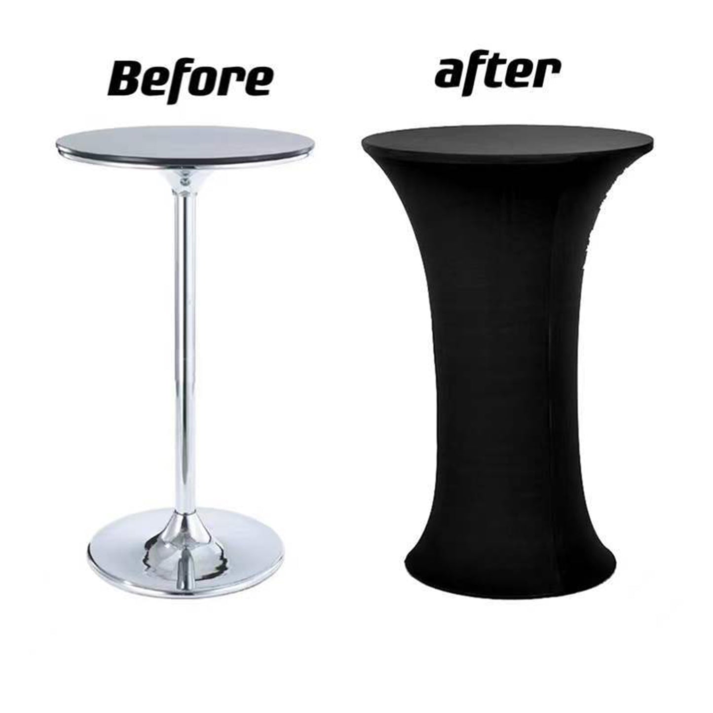 23 x 43" Spandex Cocktail Table Cover, Custom Printed Table Cover With Round Plate
