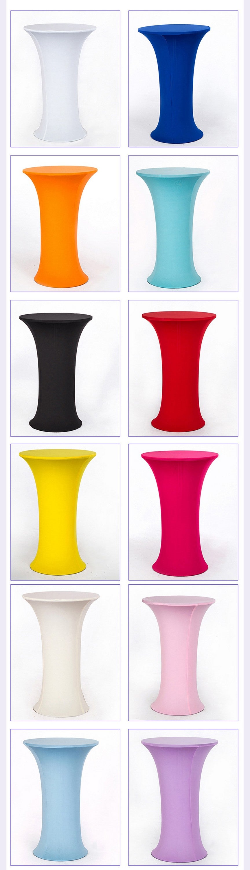 35 x 43" Spandex Cocktail Table Cover, Custom Printed Table Cover With Round Base