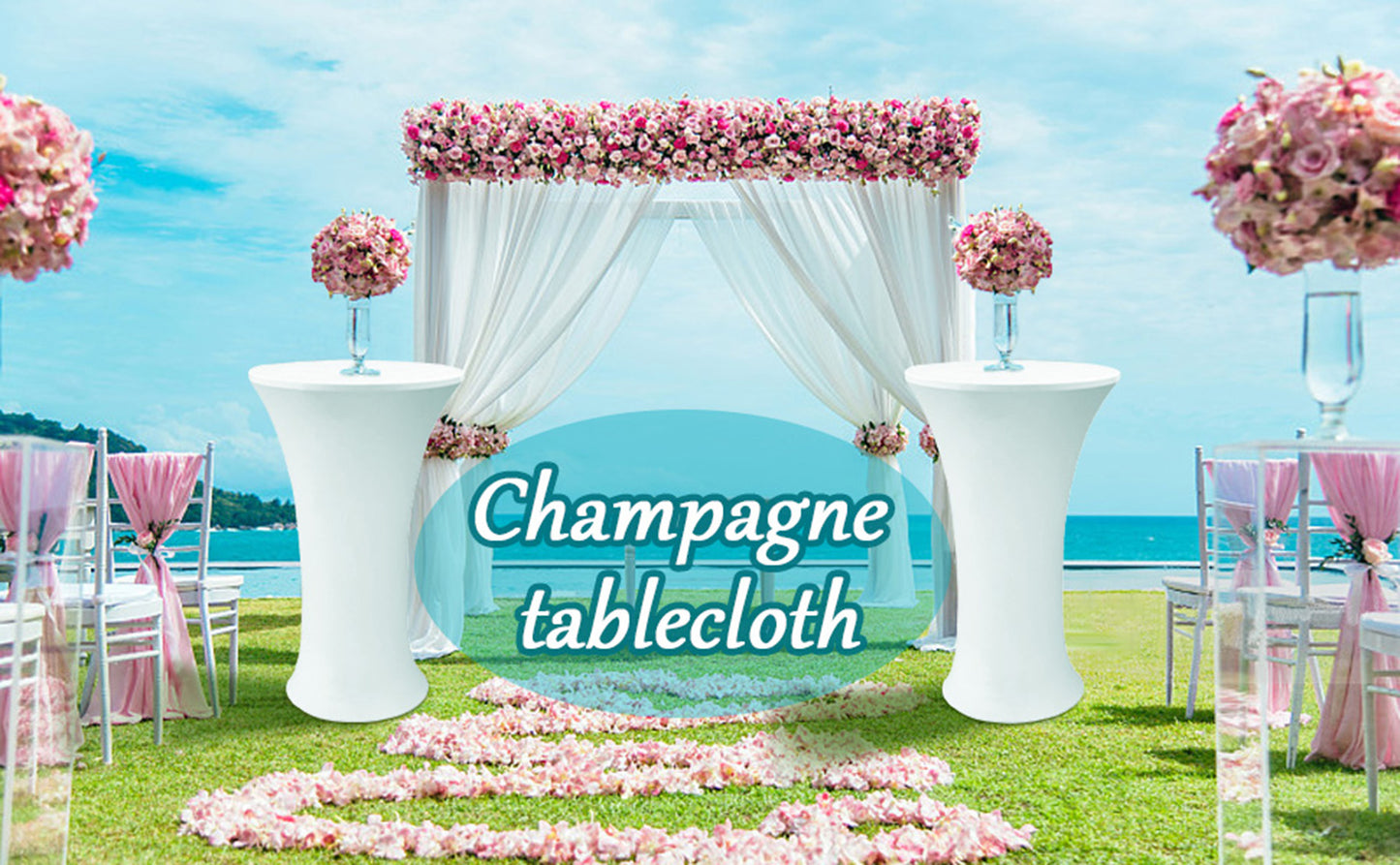 35 x 43" Spandex Cocktail Table Cover, Custom Printed Table Cover With Round Base