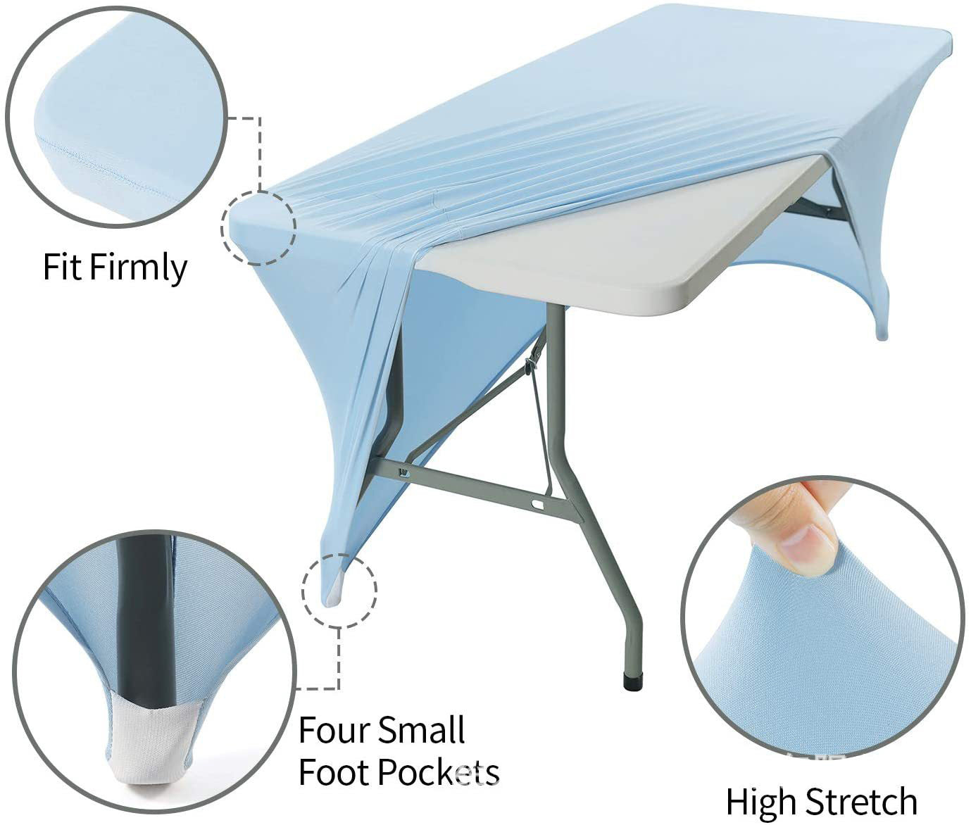 8' Custom Printed Spandex Table Cover Fitted Rectangular Table Stretchable Fabric