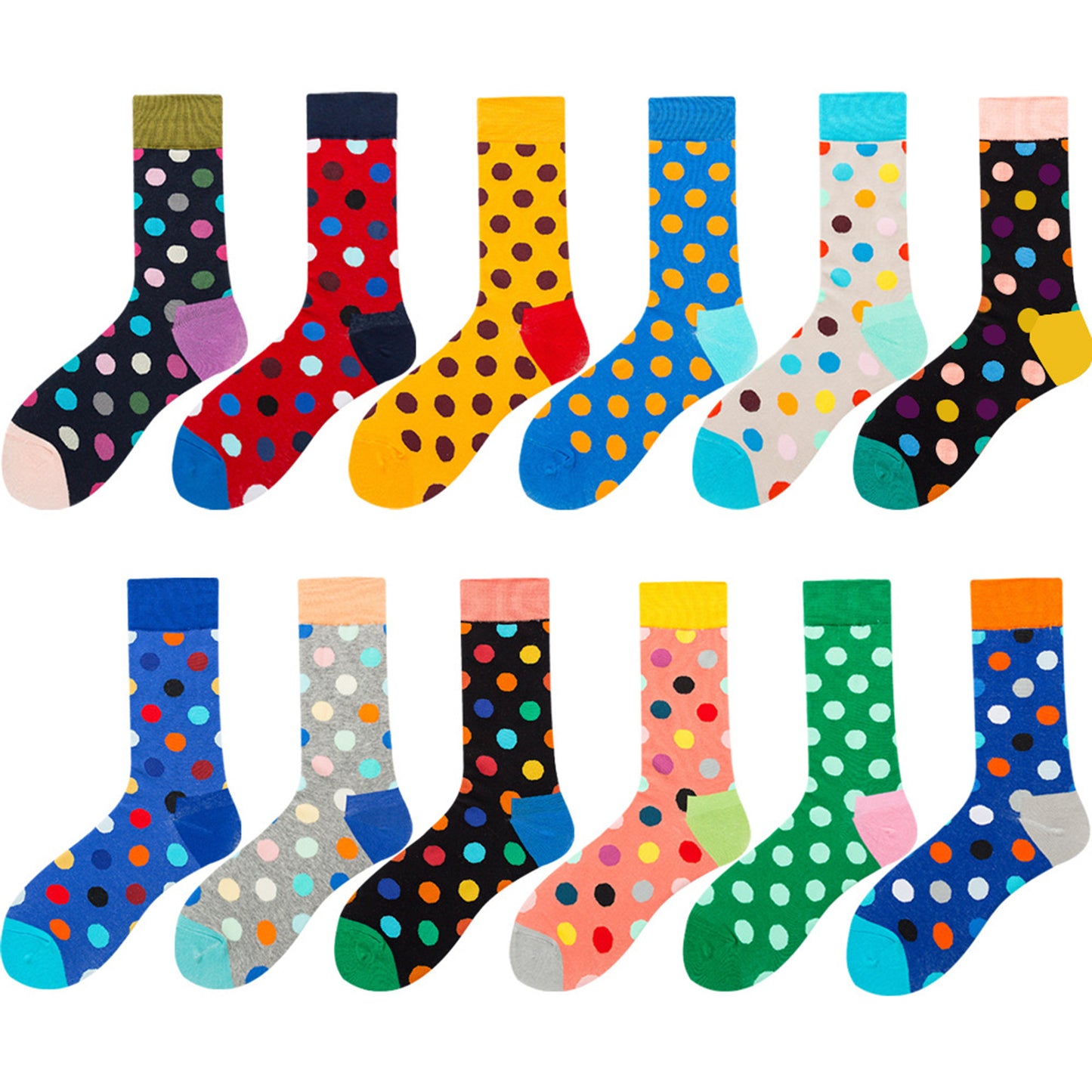 Full Printing Knit Cotton Crew Business Socks & Dress Socks
