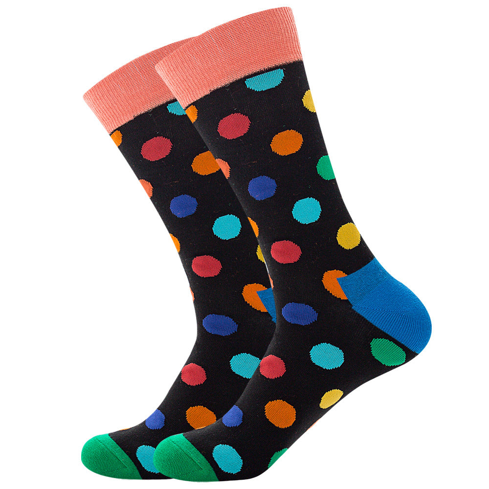 Full Printing Knit Cotton Crew Business Socks & Dress Socks