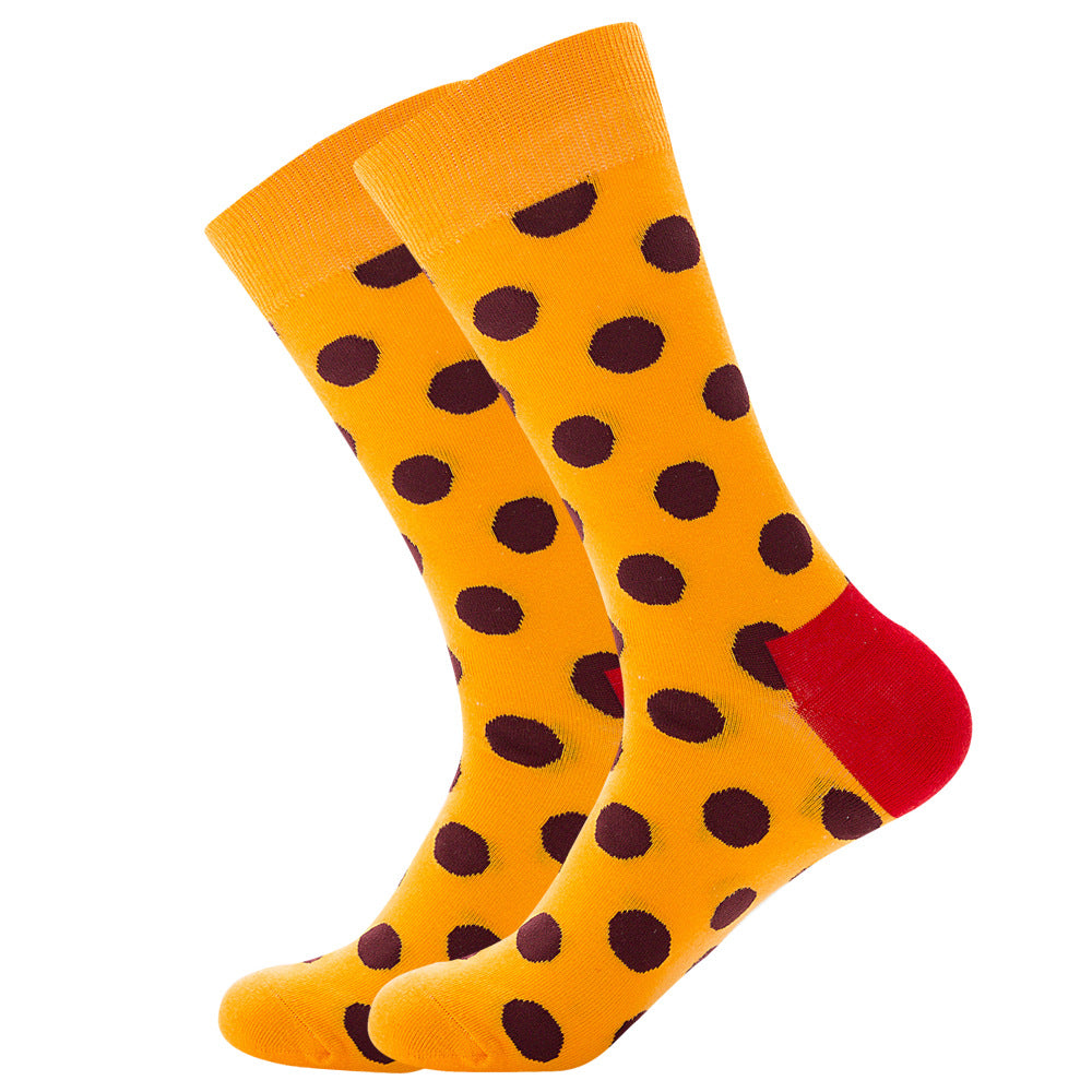 Full Printing Knit Cotton Crew Business Socks & Dress Socks