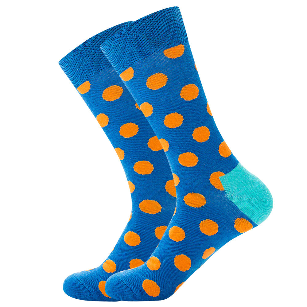 Full Printing Knit Cotton Crew Business Socks & Dress Socks