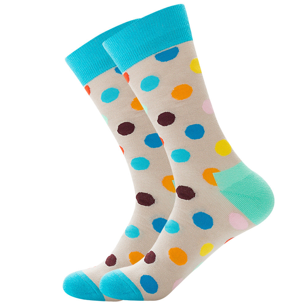 Full Printing Knit Cotton Crew Business Socks & Dress Socks