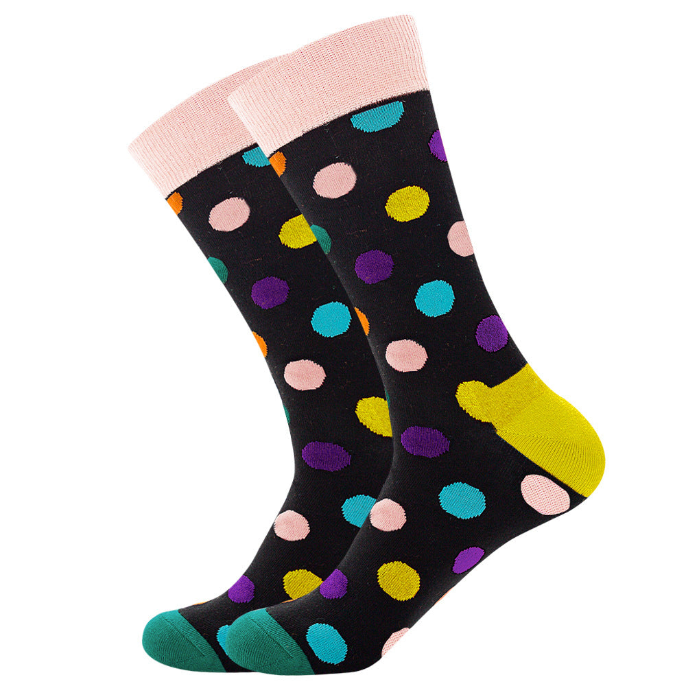 Full Printing Knit Cotton Crew Business Socks & Dress Socks