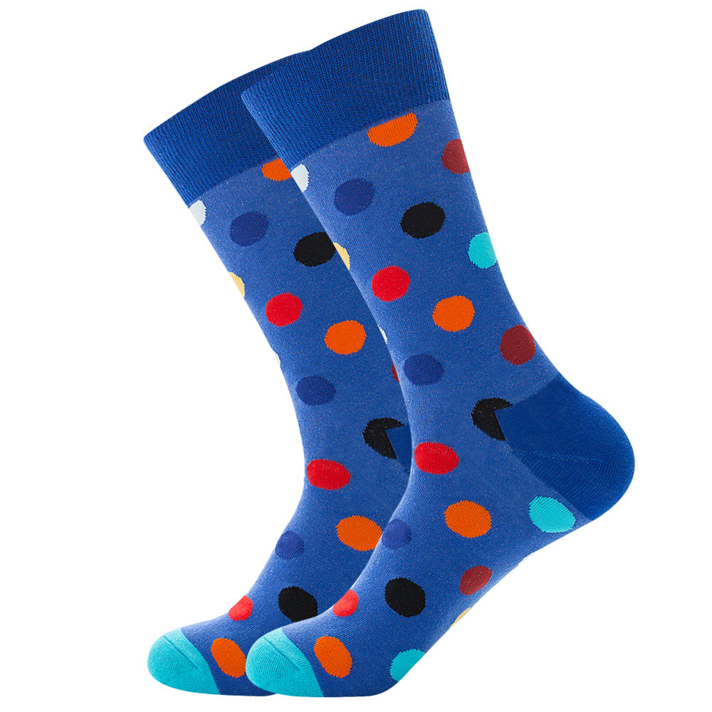 Full Printing Knit Cotton Crew Business Socks & Dress Socks