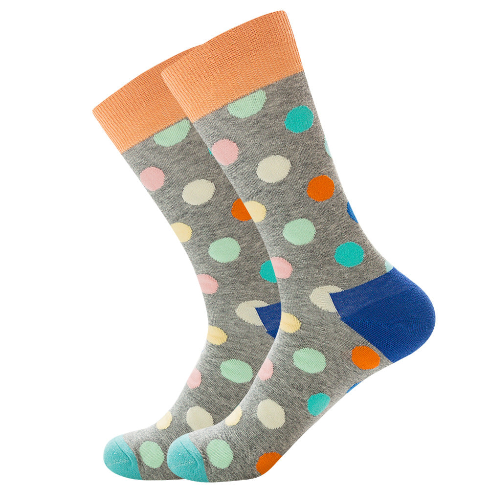 Full Printing Knit Cotton Crew Business Socks & Dress Socks