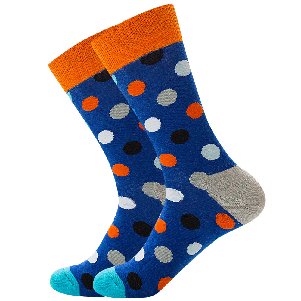 Full Printing Knit Cotton Crew Business Socks & Dress Socks