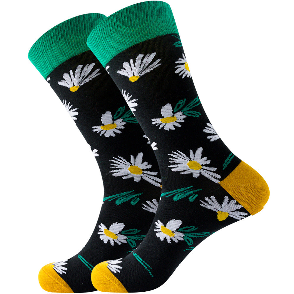 Full Printing Knit Cotton Crew Business & Dress Socks