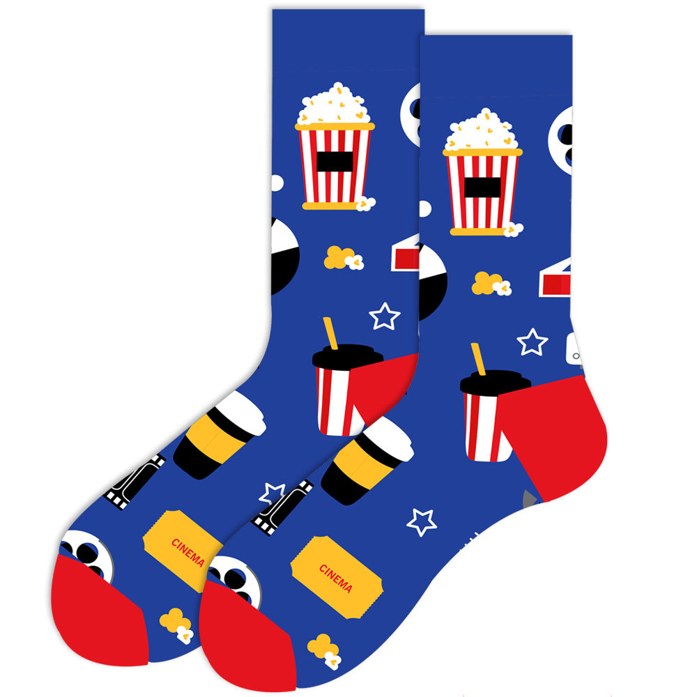 Full Printing Knit Cotton Crew Business & Dress Socks