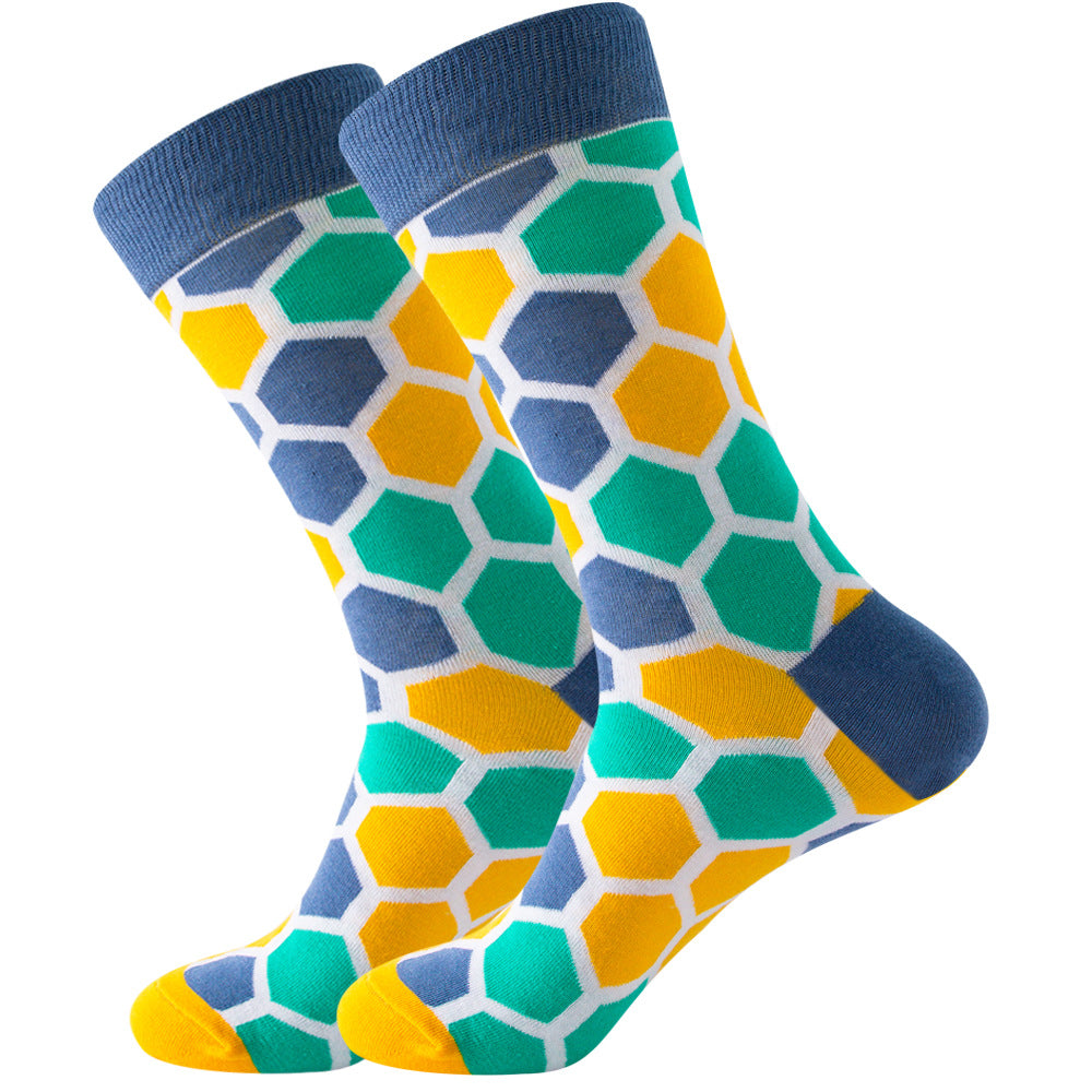Full Printing Knit Cotton Crew Business & Dress Socks