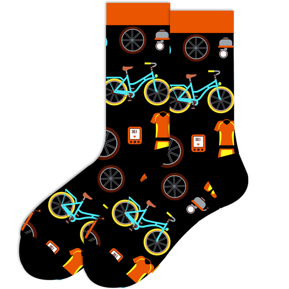 Full Printing Knit Cotton Crew Business & Dress Socks