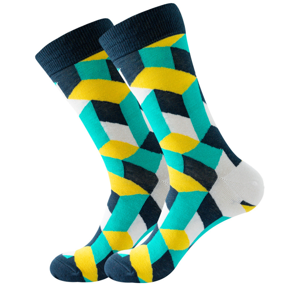 Full Printing Knit Cotton Crew Business & Dress Socks