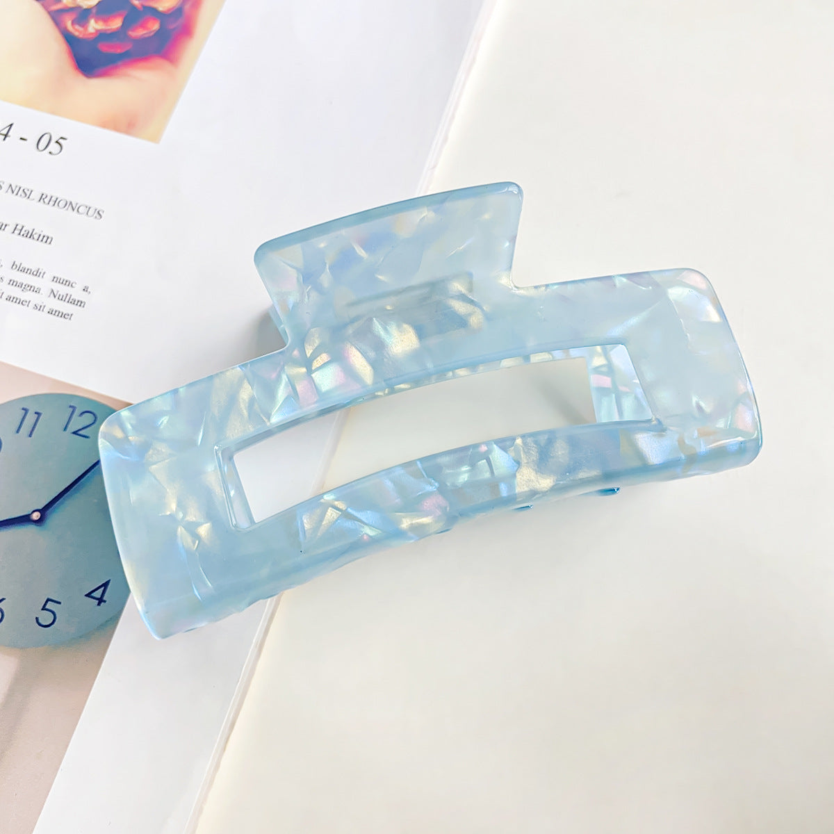 Colorful Large Neutral Rectangle Hair Clips