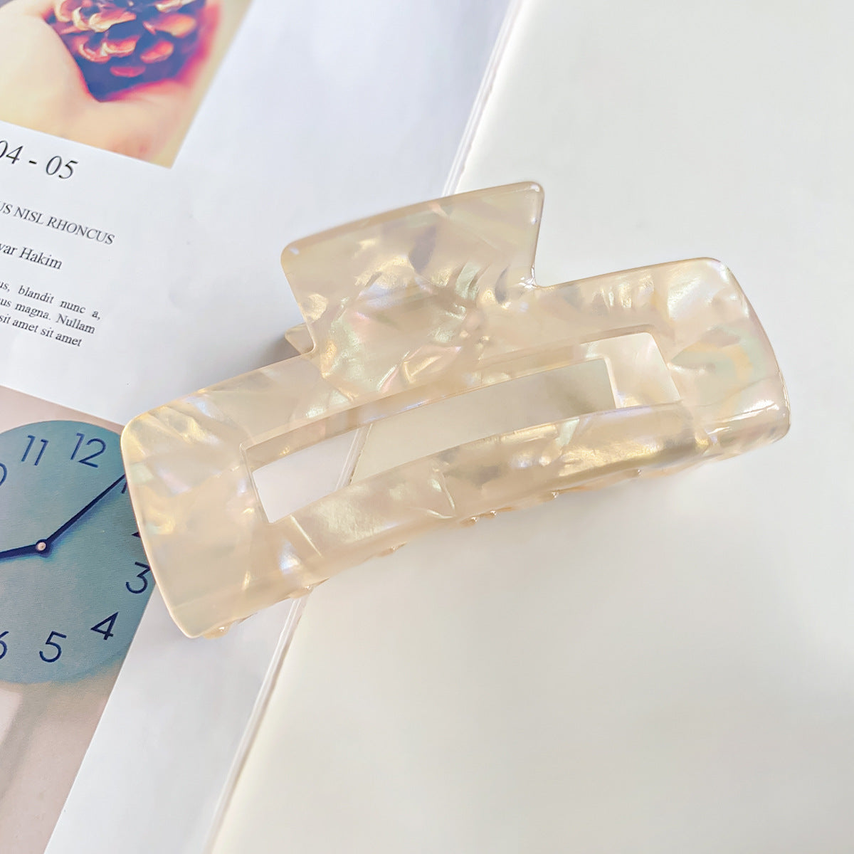 Colorful Large Neutral Rectangle Hair Clips