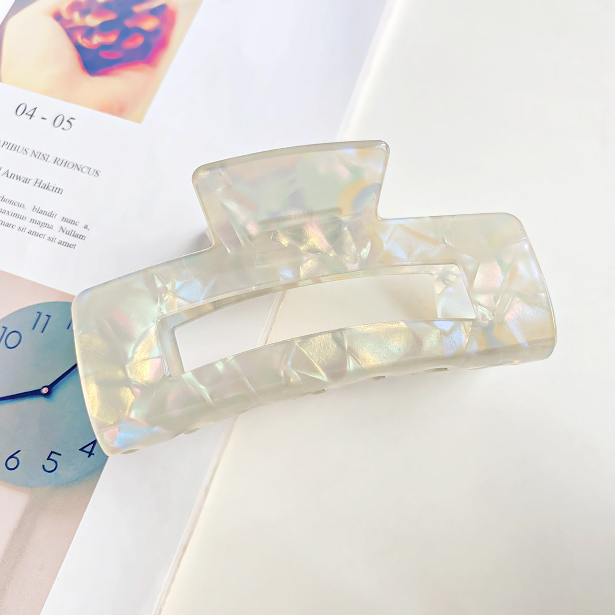 Colorful Large Neutral Rectangle Hair Clips