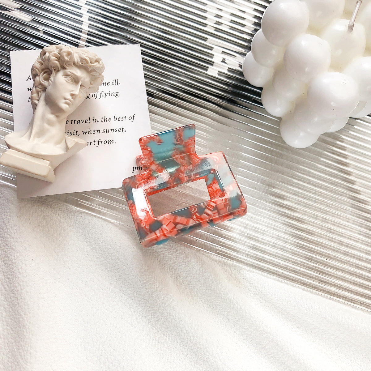 2" Rectangle Hair Clips Colorful Hair Claw High Classic Hair Clip for women Girls