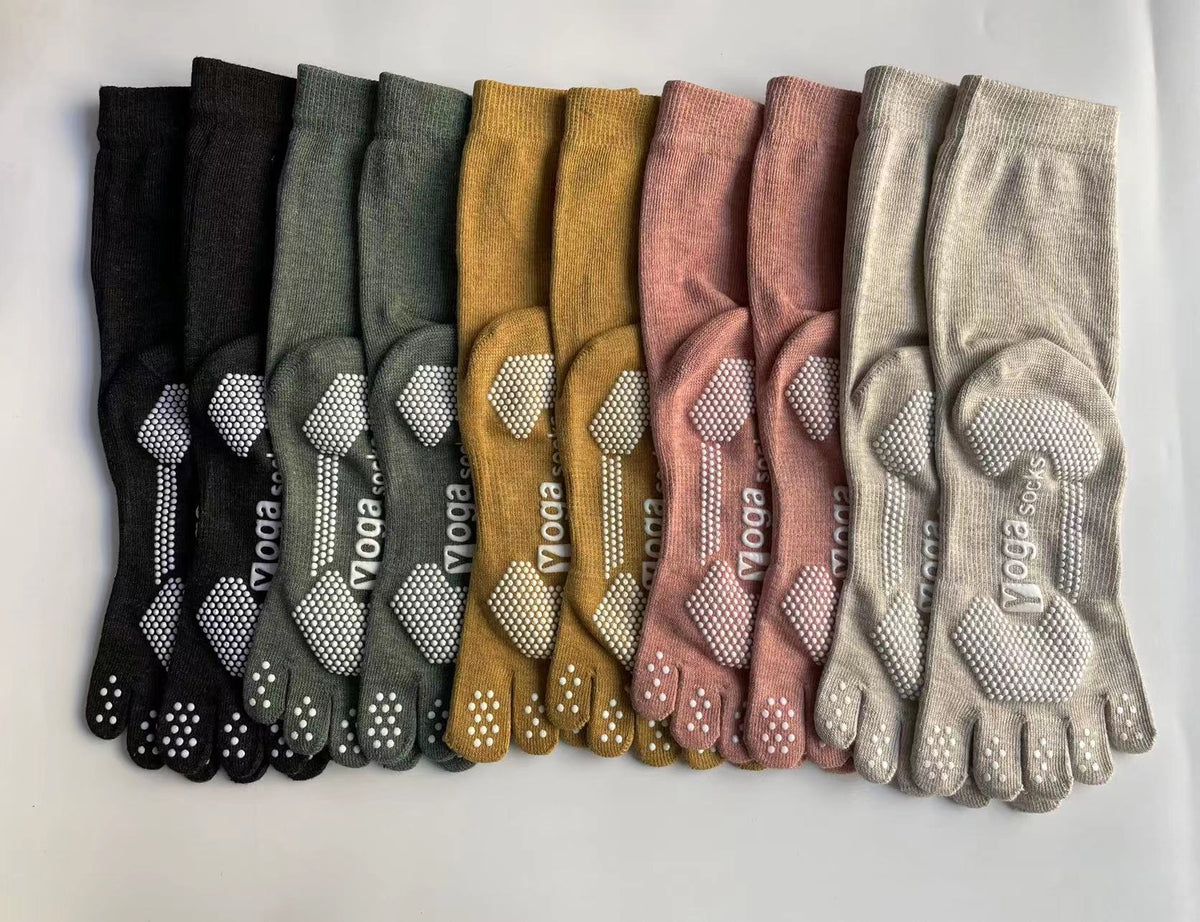 Yoga Socks for Women & Men Full Toe Non Slip Sticky Grip Accessories for Yoga, Barre, Pilates