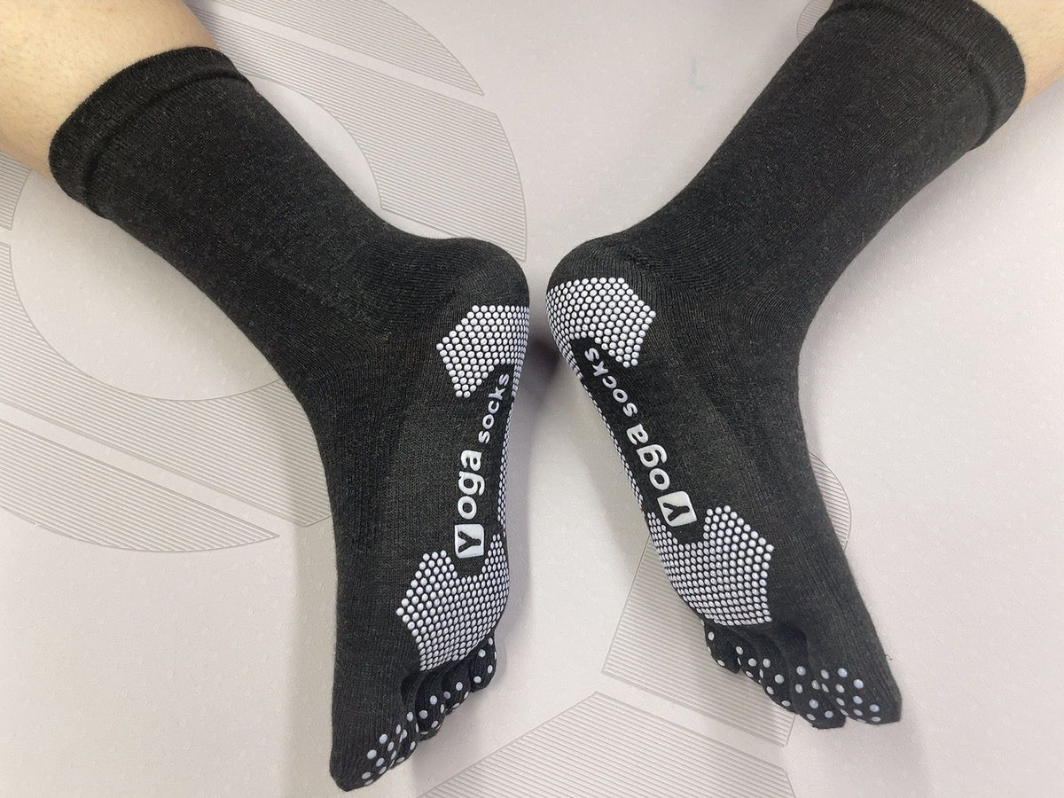 Yoga Socks for Women & Men Full Toe Non Slip Sticky Grip Accessories for Yoga, Barre, Pilates