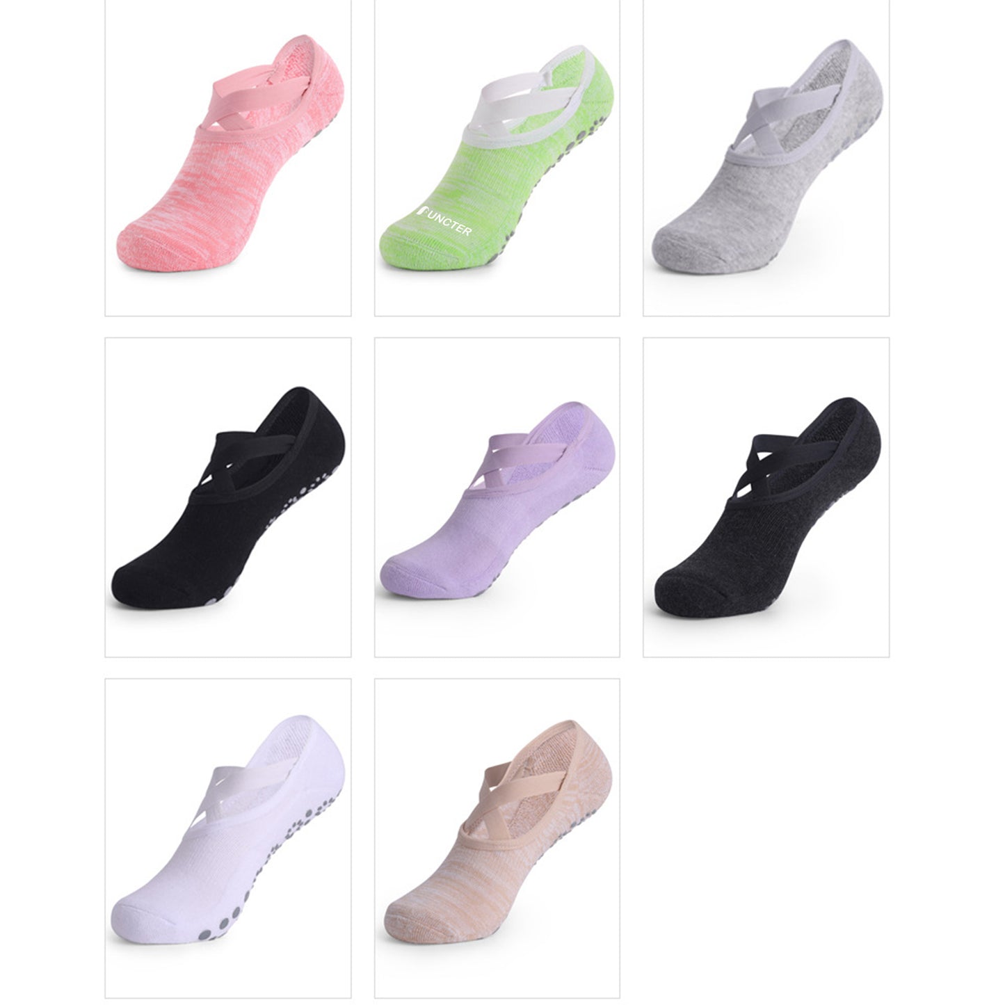 Yoga socks with Grips for Women Non-Slip Grip Socks for Pure Barre, Ballet, Dance, Workout, Hospital