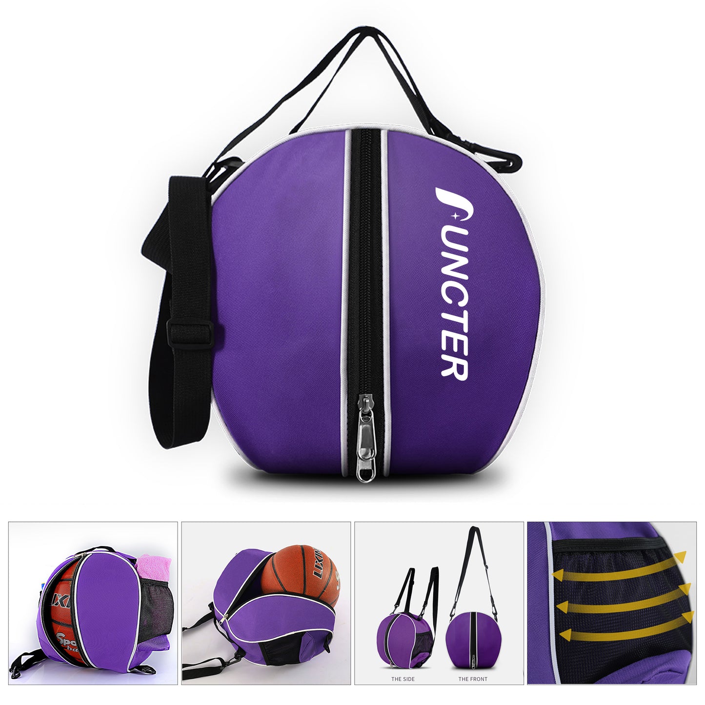 Basketball Training Bag Waterproof Backpack with Detachable Strap Sling Bag