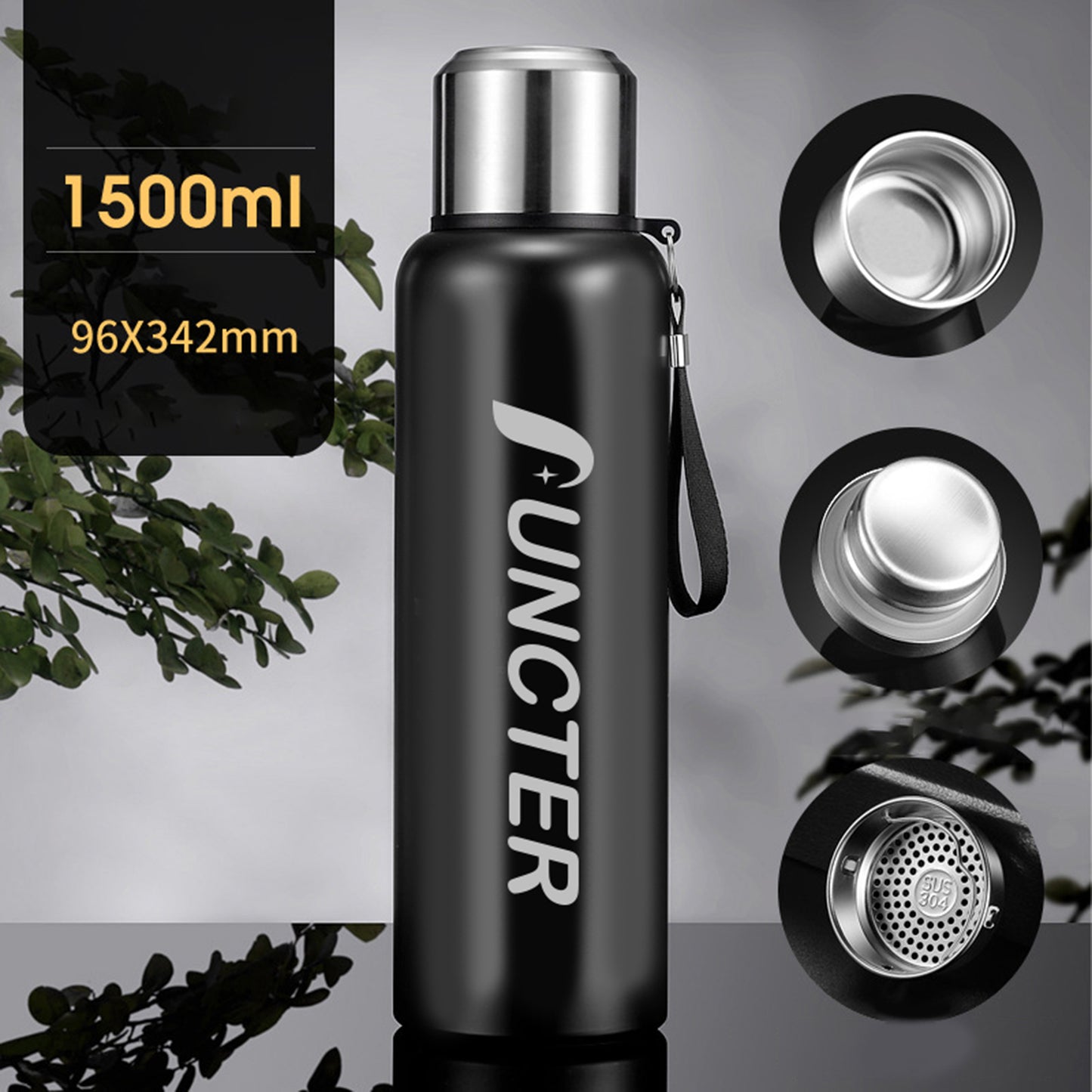 50OZ Stainless Steel Vacuum Insulated Water Bottle W/Cup