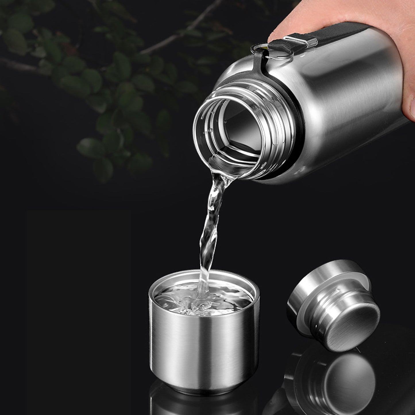 50OZ Stainless Steel Vacuum Insulated Water Bottle W/Cup