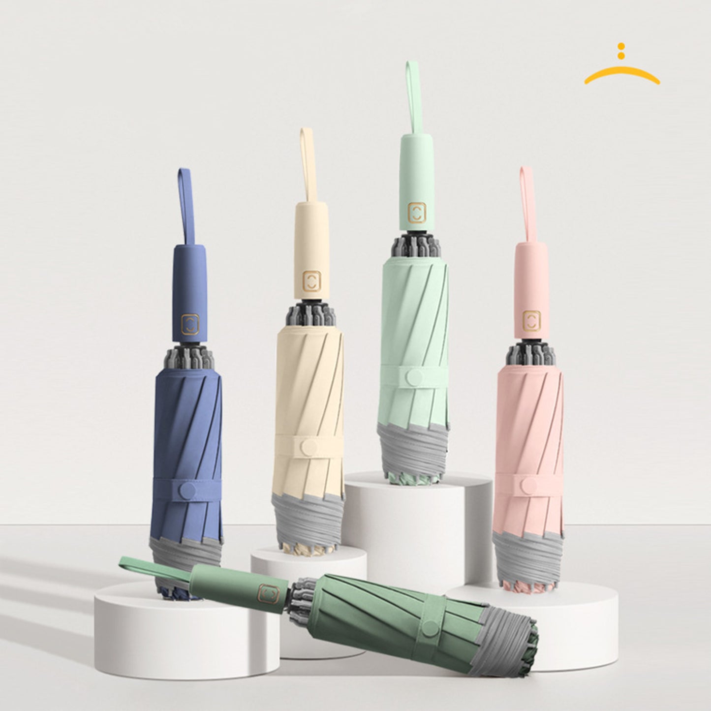 Reverse Folding Umbrella Reflective Safety Strip Automatic Open Umbrella UV Protection Umbrella
