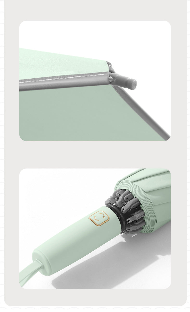 Reverse Folding Umbrella Reflective Safety Strip Automatic Open Umbrella UV Protection Umbrella