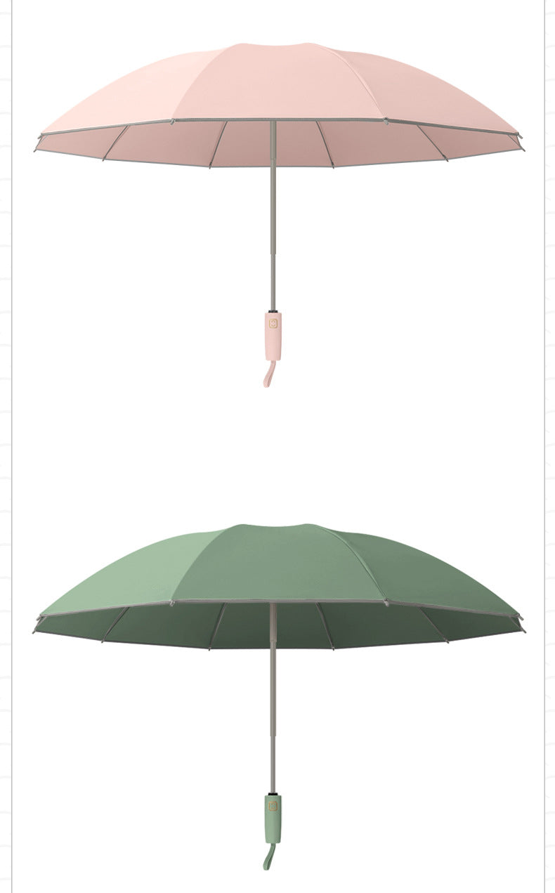Reverse Folding Umbrella Reflective Safety Strip Automatic Open Umbrella UV Protection Umbrella