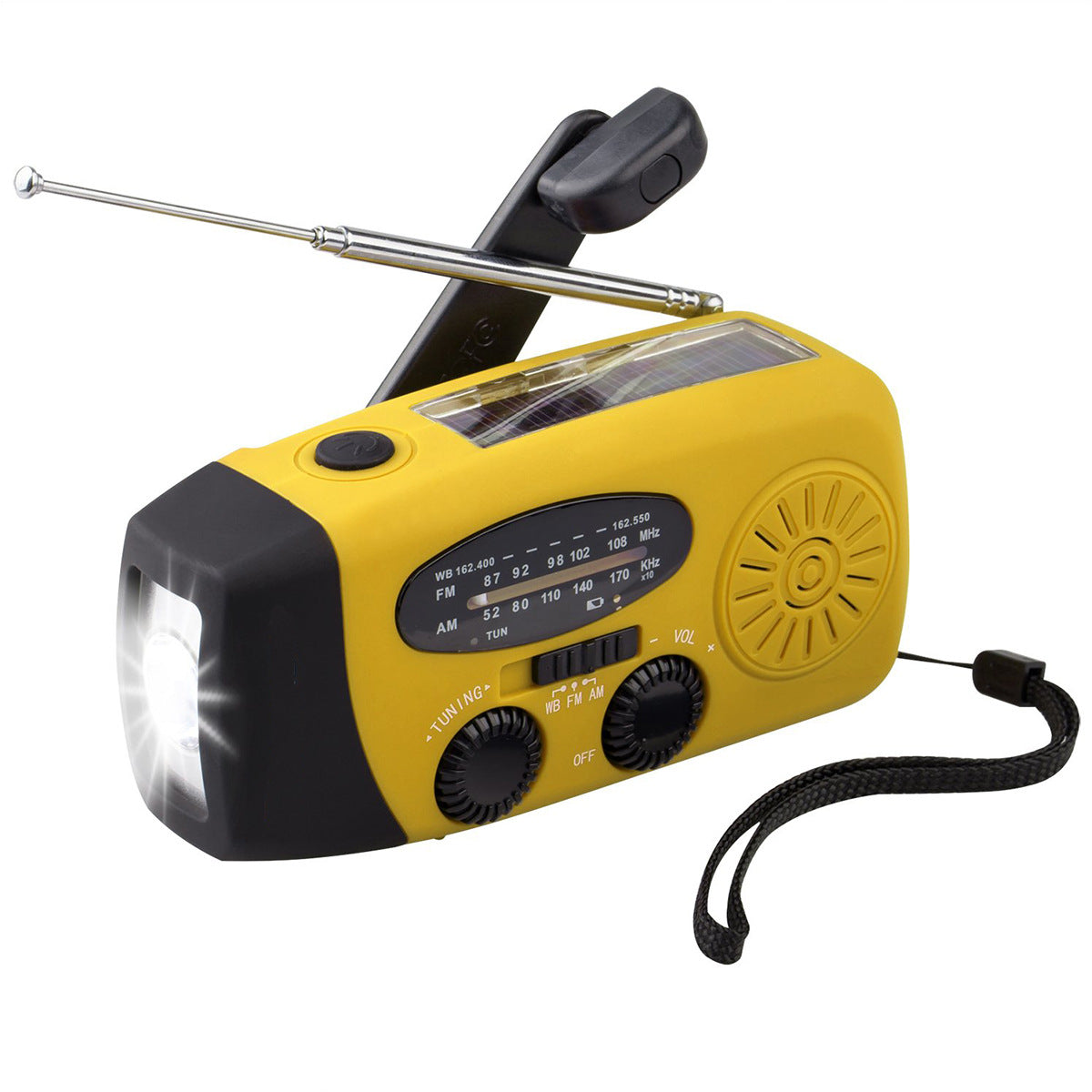 2000 mAh AM/FM NOAA Radio w/Cellphone Charger & Flashlight