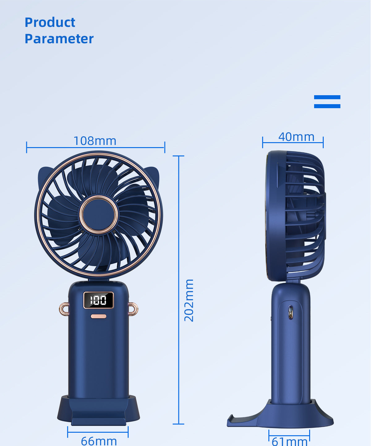 Mini Handheld Fan W/5 Speed Adjustable Fan