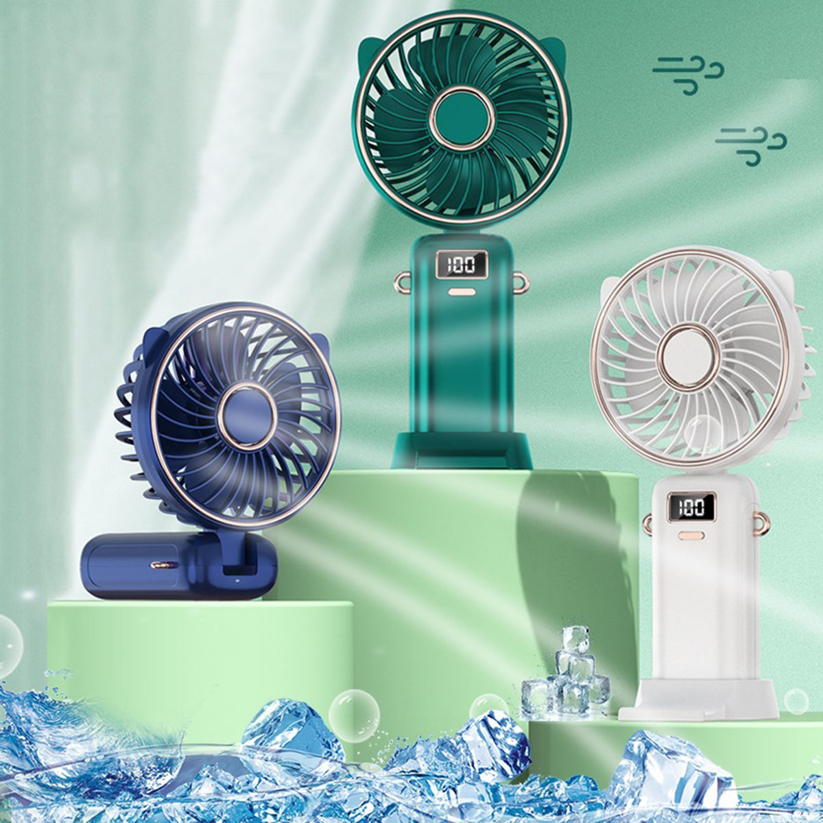 Mini Handheld Fan W/5 Speed Adjustable Fan