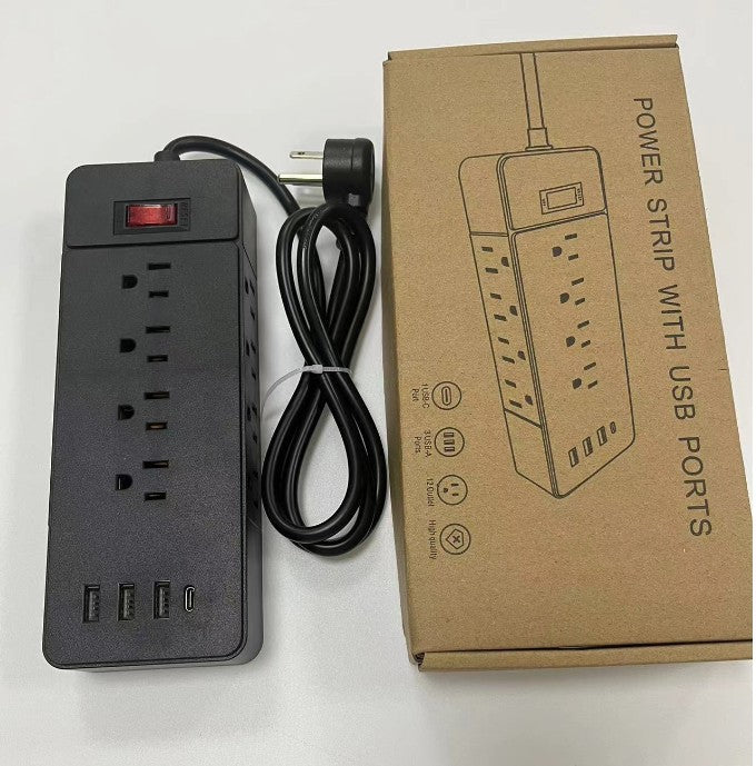 12 Outlets Surge Protector Power Strip w/ 3 USB Charging Ports