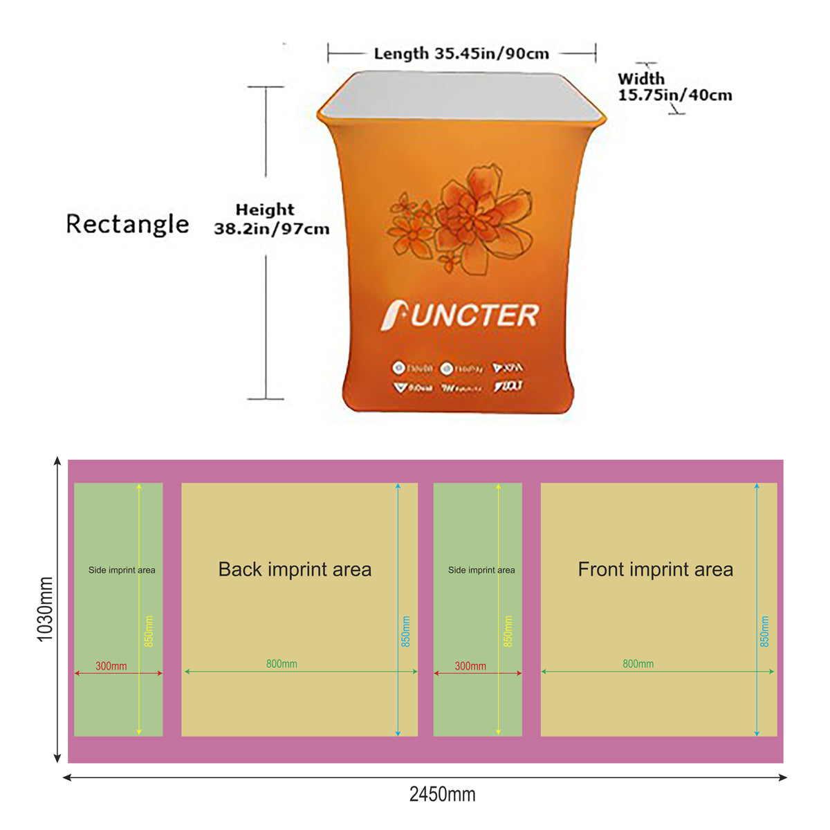 Rectangle Collapsible Portable Trade show Podium Table Display Exhibition Counter Stand Booth Fair