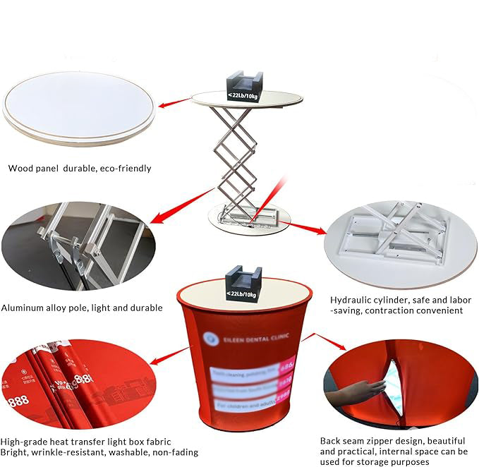 Rectangle Collapsible Portable Trade show Podium Table Exhibition Counter Stand Booth
