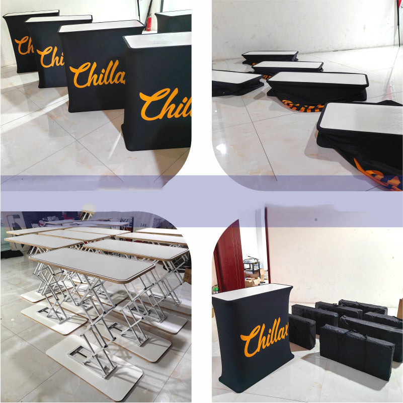 Rectangle Collapsible Portable Trade show Podium Table Exhibition Counter Stand Booth