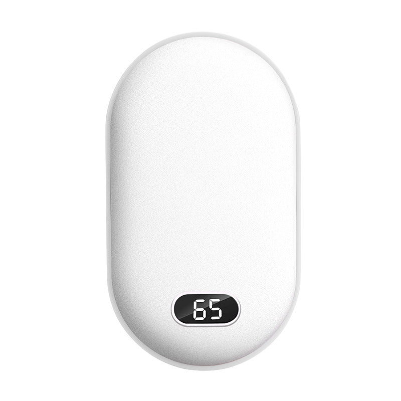 Portable Cobblestone Digital Display Handwarmer Power Bank 5000 mAh