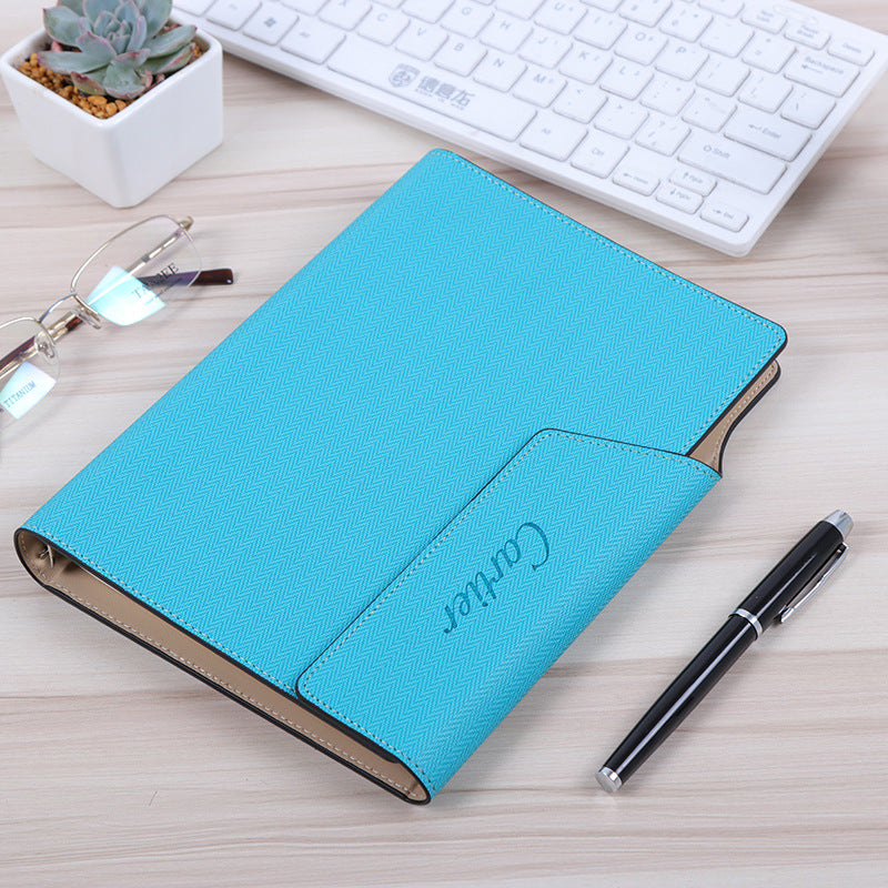 PU Leather Binder/A5 Loose-leaf Notebook w/A Pen Holder & Card Holder