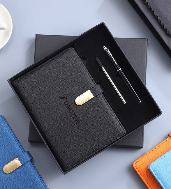 A5 PU Leather Rings Binder Notebook Gift Set Executive Journal Business Gift Box with Pen