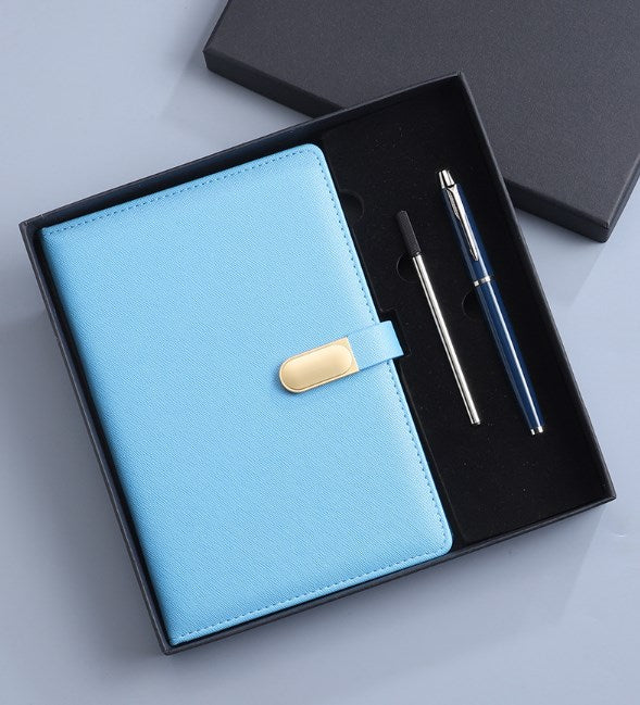 A5 PU Leather Rings Binder Notebook Gift Set Executive Journal Business Gift Box with Pen