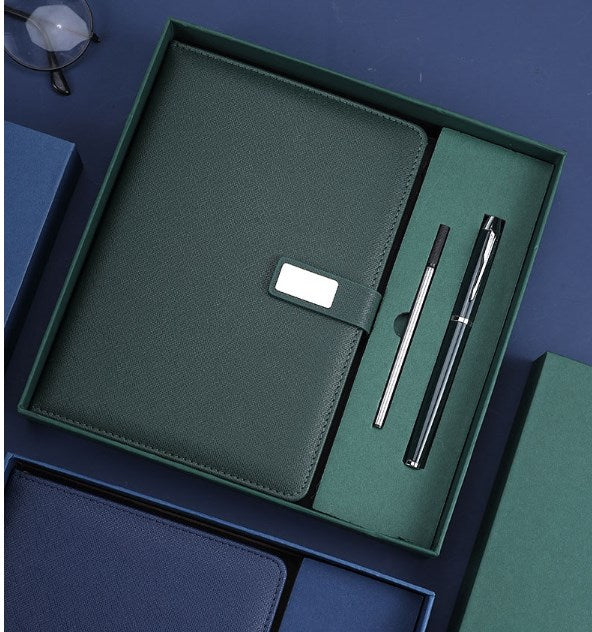 A5 PU Leather Rings Binder Notebook Gift Set Executive Journal Business Gift Box with Pen