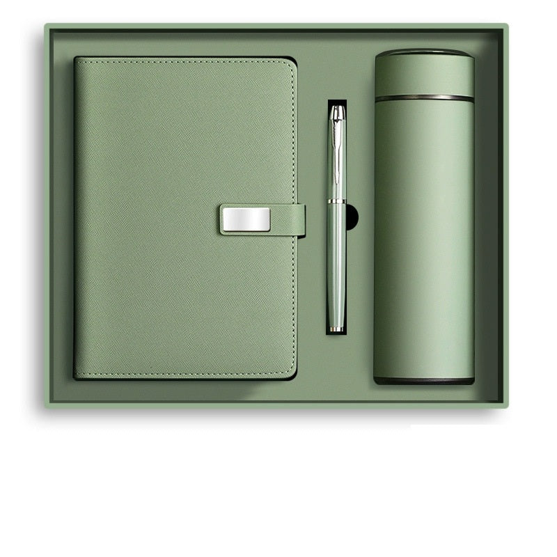 A5 PU Leather Rings Binder Notebook Gift Set with Pen and Vacuum Cup