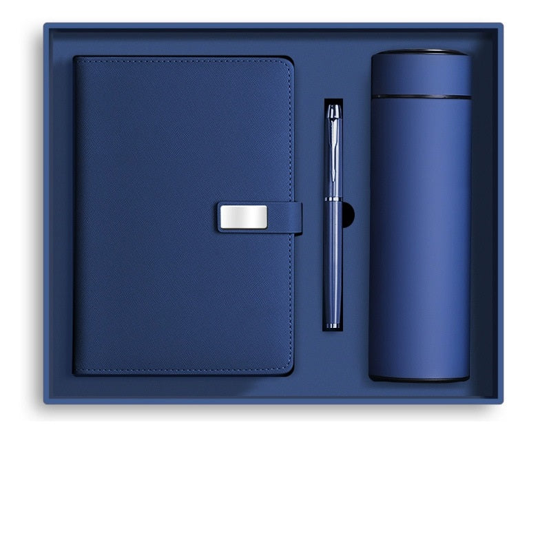 A5 PU Leather Rings Binder Notebook Gift Set with Pen and Vacuum Cup