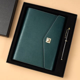 A5 PU Leather Rings Binder Notebook Gift Set Executive Journal Business Gift Box with Pen