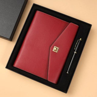 A5 PU Leather Rings Binder Notebook Gift Set Executive Journal Business Gift Box with Pen