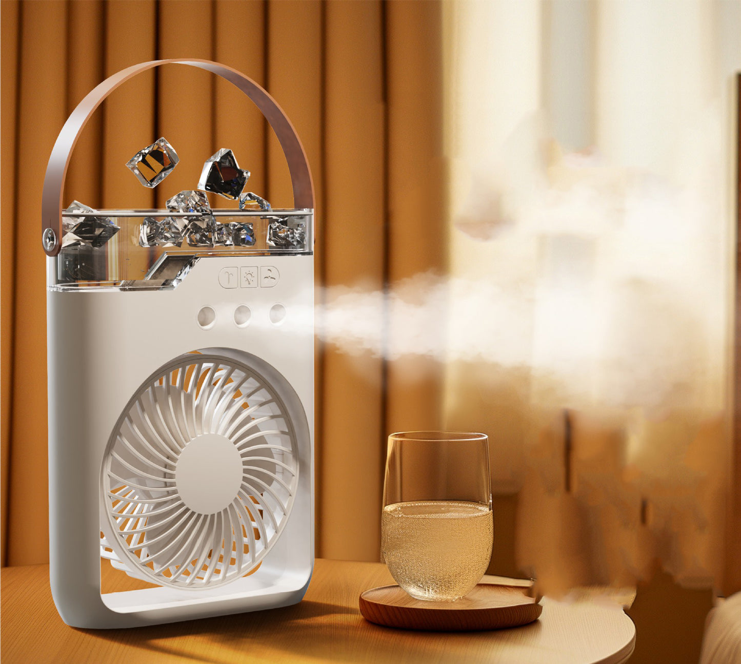 Portable Air Conditioner Fan Mini Evaporative Air Cooler with 7 Colors LED Light